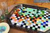 Mosaic glass large handle tray by Elizabeth Martone of EFM Studio Pemaquid Maine Midcoast Artisan Store The Good Supply Made in USA