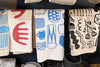 Blue Mugs Screen Printed Cotton Tea Towel Handmade by Allison McKeen Midcoast Maine Artisan Store The Good Supply Pemaquid Made in USA