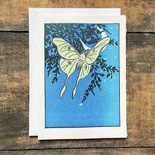 Saturn Press Letterpress Greeting Card Luna Moth Midcoast Maine Artisan Store The Good Supply Pemaquid Made in USA