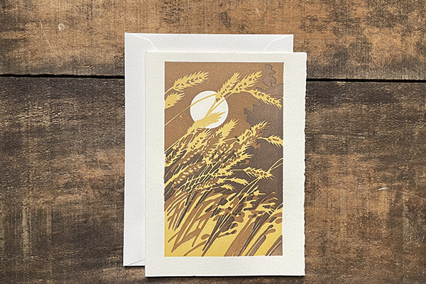 Saturn Press Letterpress Greeting Card Wheat Ears Midcoast Maine Artisan Store The Good Supply Pemaquid Made in USA