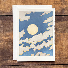 Saturn Press Letterpress Greeting Card Partly Cloudy Circa 1898 Midcoast Maine Artisan Store The Good Supply Pemaquid Made in USA