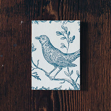 Letterpress Note Cards by Saturn Press are made in Maine, USA, on recycled paper. Nightingale