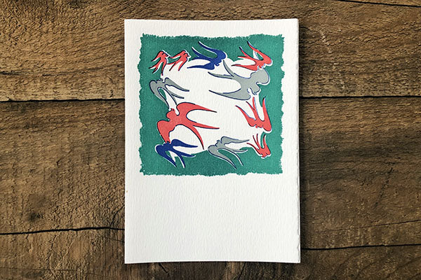 The Good Supply Pemaquid Midcoast Artisan Store Letterpress Card Saturn Press Made in Maine USA Flying Birds