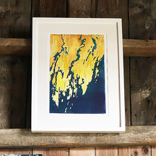 The Good Supply Midcoast Artisan Store Mouth of the Damariscotta Monoprint Map by Artist Molly Maps Made in Maine USA