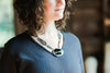 The Good Supply in Pemaquid Maine Enamel Artist Kate Mess Statement Necklace Tidal 9 Charred Handmade in USA