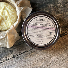 The Good Supply in Pemaquid Maine Artist Collection SoulShine Soap Co. Eco-friendly Made in USA Solid Lotion Bar in Lavender