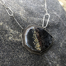 The Good Supply in Pemaquid Maine Enamel Artist Kate Mess Long Statement Tidal Necklace No 3 Encrusted Enamel Handmade in USA