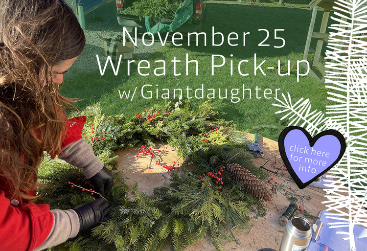 2023 Wreath Pick-up for the Holidays Rachel Alexandrou of Giantdaughter Midcoast Maine Artisan Store The Good Supply Pemaquid Made in USA