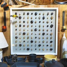 Assemblage of Caribbean Pods Slices by Museum Artist Alec Madoff Portrait Fresh Maine Art Midcoast Maine Artisan Store The Good Supply Pemaquid Made in USA