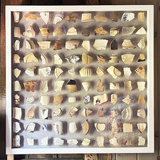Assemblage of Ceramic Pottery Shards by Museum Artist Alec Madoff Portrait Fresh Maine Art Midcoast Maine Artisan Store The Good Supply Pemaquid Made in USA