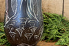 Bear Woman Hunting Black Trumpets Sgrafitto porcelain ceramic cup by Tim Christensen Environmental Art Midcoast Maine Artisan Store The Good Supply Pemaquid Made in USA