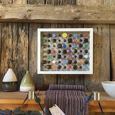 Caribbean Seed Pods and Bottle Caps Ocean Debris Assemblages by Alec Madoff Fresh Maine Art Midcoast Maine Artisan Store The Good Supply Pemaquid Made in USA