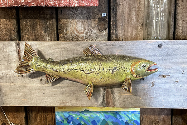 Ceramic Fish Sculpture Homeward Bound Handmade by BLAM Ceramics Midcoast Maine Artisan Store The Good Supply Pemaquid Made in USA