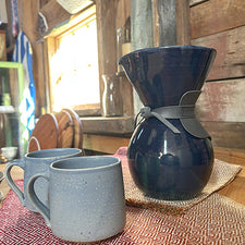 Coffee Pot in Navy by Hanako Nakazato of Monohanako Fresh Maine Art Midcoast Maine Artisan Store The Good Supply Pemaquid Made in USA
