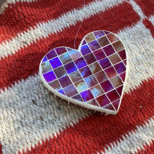 Disco Hearts Light Red Heart Mosaic Mosaic Glass Heart Series by EFM StudioFresh Maine Art Midcoast Maine Artisan Store The Good Supply Pemaquid Made in USA