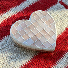 Disco Hearts Light Pink Heart Mosaic Mosaic Glass Heart Series by EFM StudioFresh Maine Art Midcoast Maine Artisan Store The Good Supply Pemaquid Made in USA