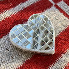 Disco Hearts Mirror Heart Mosaic Mosaic Glass Heart Series by EFM StudioFresh Maine Art Midcoast Maine Artisan Store The Good Supply Pemaquid Made in USA