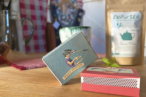 Large Matchbook Collage Play Money by Margaret Rizzio Fresh Maine Art Midcoast Maine Artisan Store The Good Supply Pemaquid Made in USA