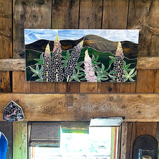 Lupine Field Mosaic Glass Wall Hanging by EFM Studio Fresh Maine Art Midcoast Maine Artisan Store The Good Supply Pemaquid Made in USA