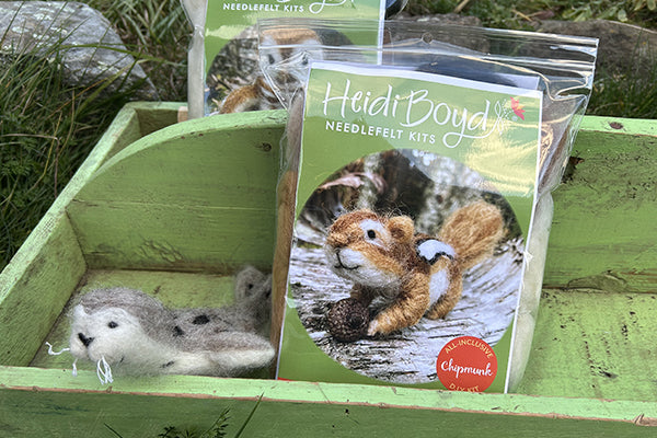 Needle Felt Kit Chipmunk by Heidi Boyd Crafts Maine Art Midcoast Maine Artisan Store The Good Supply Pemaquid Made in USA