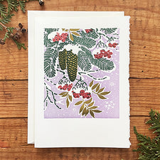 Saturn Press Letterpress Christmas Holidays Greeting Card Bough Midcoast Maine Artisan Store The Good Supply Pemaquid Made in USA