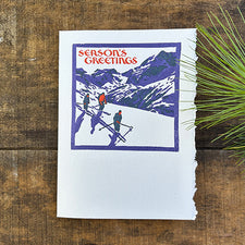 Saturn Press Letterpress Christmas Holidays Greeting Card Morning Ski Midcoast Maine Artisan Store The Good Supply Pemaquid Made in USA