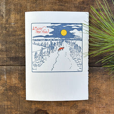 Saturn Press Letterpress Christmas Holidays Greeting Card New Year Fox Midcoast Maine Artisan Store The Good Supply Pemaquid Made in USA
