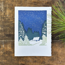 Saturn Press Letterpress Christmas Holidays Greeting Card Quiet Night Midcoast Maine Artisan Store The Good Supply Pemaquid Made in USA