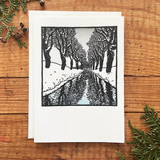 Saturn Press Letterpress Christmas Holidays Greeting Card Snow Stream by Carl Theodor Thiemann Midcoast Maine Artisan Store The Good Supply Pemaquid Made in USA