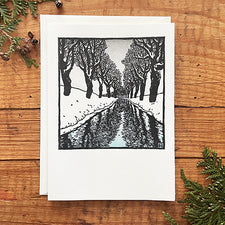Saturn Press Letterpress Christmas Holidays Greeting Card Snow Stream by Carl Theodor Thiemann Midcoast Maine Artisan Store The Good Supply Pemaquid Made in USA