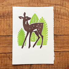 Saturn Press Letterpress Greeting Card Fawn Midcoast Maine Artisan Store The Good Supply Pemaquid Made in USA