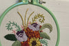 Small Flower Power Embroidery Hoop Mint Bouquet by Emilee Harper Fresh Maine Art Midcoast Maine Artisan Store The Good Supply Pemaquid Made in USA
