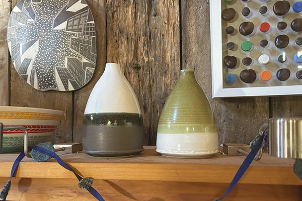 Stem Vase Ceramic by Hanako Nakazato of Monohanako Fresh Maine Art Midcoast Maine Artisan Store The Good Supply Pemaquid Made in USA