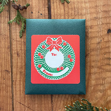 To From Paper Sticker Gift Tags Christmas Holiday Wreath by Saturn Press Midcoast Maine Artisan Store The Good Supply Pemaquid Made in USA