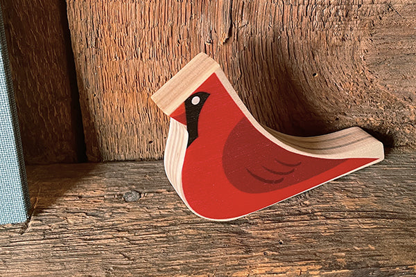 Wooden Whistle Cardinal by Maple Landmark Midcoast Maine Artisan Store The Good Supply Pemaquid Made in USA