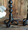 Maine Blacksmith James W. Kearney Handwrought Iron Candlesticks Pair