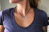 Bent Metal Crocheted Silk Chain and Sterling Silver Necklace Made in Maine USA