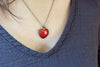 Bruja Love Heart Necklace forged in brass and adorned in Red Enamel by Loving Anvil Midcoast Maine Artisan Store The Good Supply Pemaquid Made in USA