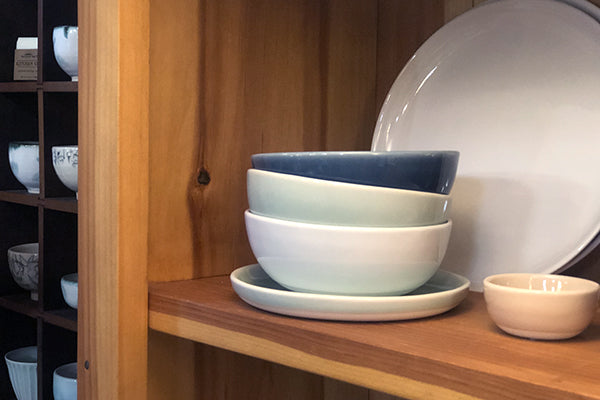 Cereal Bowl in Porcelain with Celadon Glaze by Camden Clay Co Midcoast Maine Artisan Store The Good Supply Pemaquid Made in USA