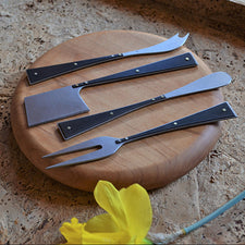 Cheese Knife Set in Stainless Steel Lamina Design by Erica Moody Midcoast Maine Artisan Store The Good Supply Pemaquid Made in USA
