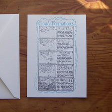 Saturn Press letterpress greeting card, Cloud Formations