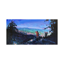Contemporary Oil Painting by Jessica Ives The Good Supply in Pemaquid Maine Artisan Store Kinesthetic Intelligence Artist Woman Hiking in Nature Painting Homo Luminus Made in USA