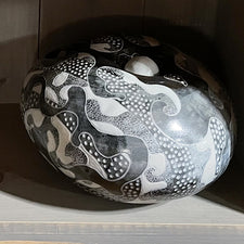 Environmental Sgraffito Art in Porcelain by Tim Christensen Contemporary Nature-inspired Ceramic River Stones Kinetic Audio Sculpture Midcoast Maine Artisan Store The Good Supply Pemaquid Made in USA