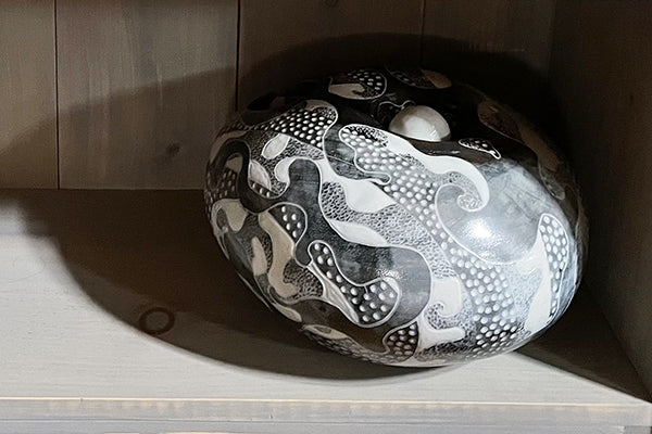 Environmental Sgraffito Art in Porcelain by Tim Christensen Contemporary Nature-inspired Ceramic River Stones Kinetic Audio Sculpture Midcoast Maine Artisan Store The Good Supply Pemaquid Made in USA
