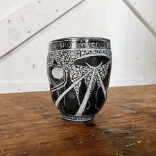 Environmental Sgraffito Art in Porcelain by Tim Christensen Contemporary Nature-inspired Ceramic UFO Driver Cup Midcoast Maine Artisan Store The Good Supply Pemaquid Made in USA