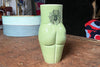 Gold Lustered Lady Ceramic Body Vase with Spider Tattoo and pierced nipples by Luster Hustler Aidan Fraser Female Form Midcoast Maine Artisan Store The Good Supply Pemaquid Made in USA