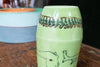 Gold Lustered Image Vase with Caterpillar Beetle by Luster Hustler Aidan Fraser Bodies Midcoast Maine Artisan Store The Good Supply Pemaquid Made in USA