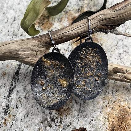 Gold dust bauble earrings by Christine Peters Jewelry Midcoast Maine Artisan Store The Good Supply Pemaquid Made in USA