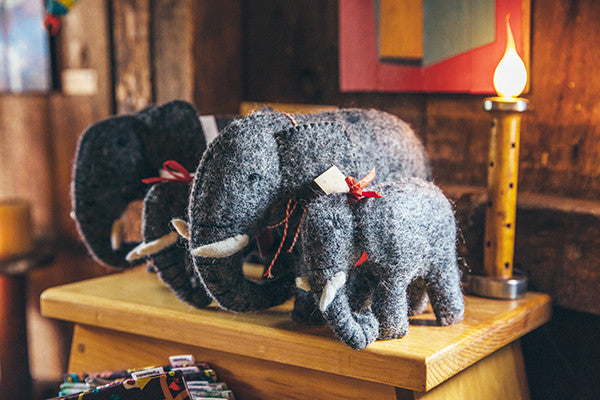 Mulxiply Hand Felted Stuffed Animals Elephants Made in Nepal Fair Trade Supporting Womens Cooperatives Square