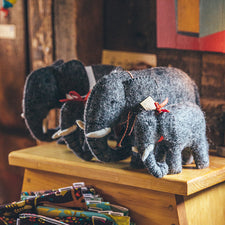 Mulxiply Hand Felted Stuffed Animals Elephants Made in Nepal Fair Trade Supporting Womens Cooperatives Square